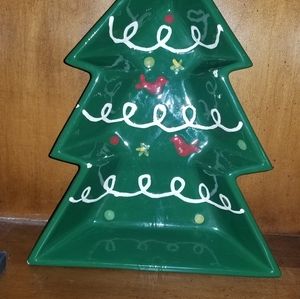 Christmas tree dish cookie plate candy dish gift swap